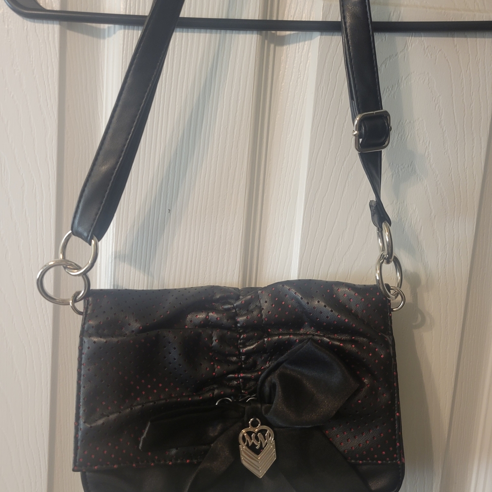 Metal Mulisha Black Crossbody Bag with Bow